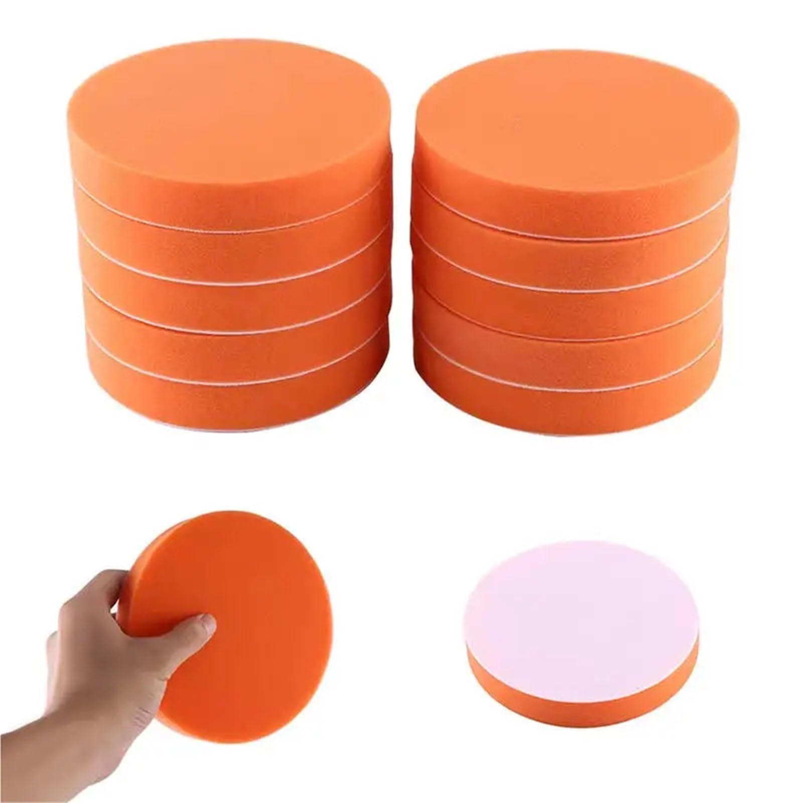 Polierschwämme 5/10 stücke 5 "/6" Auto Polieren Pads Flache Schaum Schwamm Wachsen Pad Kit Werkzeug for Polierer puffer(10pcs 6 inches)