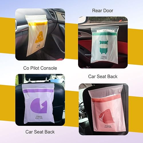 Miniatura 5 de 15 bolsas de basura para automóvil, desechables fáciles de pegar, bolsas de basura portátiles para automóvil, bolsas de basura adhesivas a prueba de