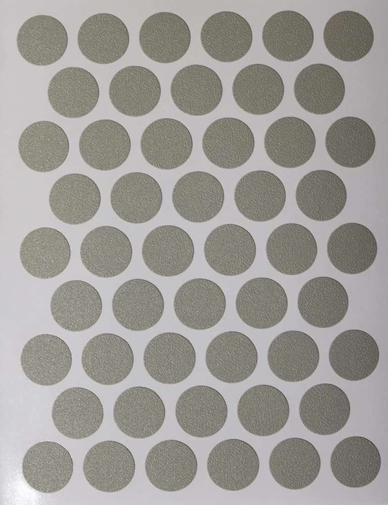 Self Adhesive PVC Screw Cover Cap 9/16" (1 Sheet 50 caps) Grey