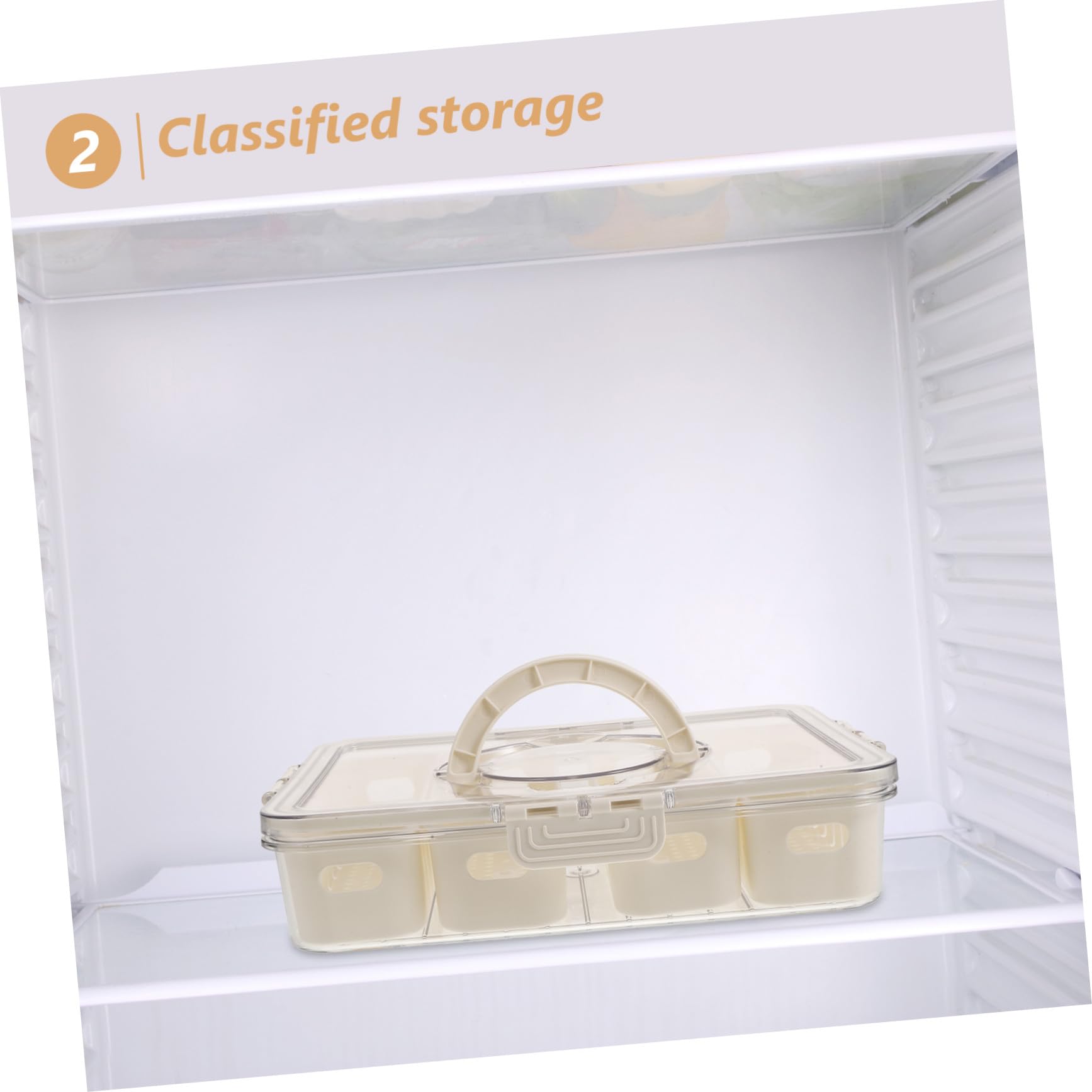 Mipcase Caja de Almacenamiento y Sello Hermético para Refrigerador Compartimentos Divididos Organizador de Alimentos Reutilizable de Pet para Picnic y Viaje