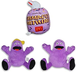 3Pcs Grimace Plush,Grimace Shake Plushies Yellow Hat Emotional Companionship Decorative Gift Soft Stuffed Figure Plush for Kids Game Fans