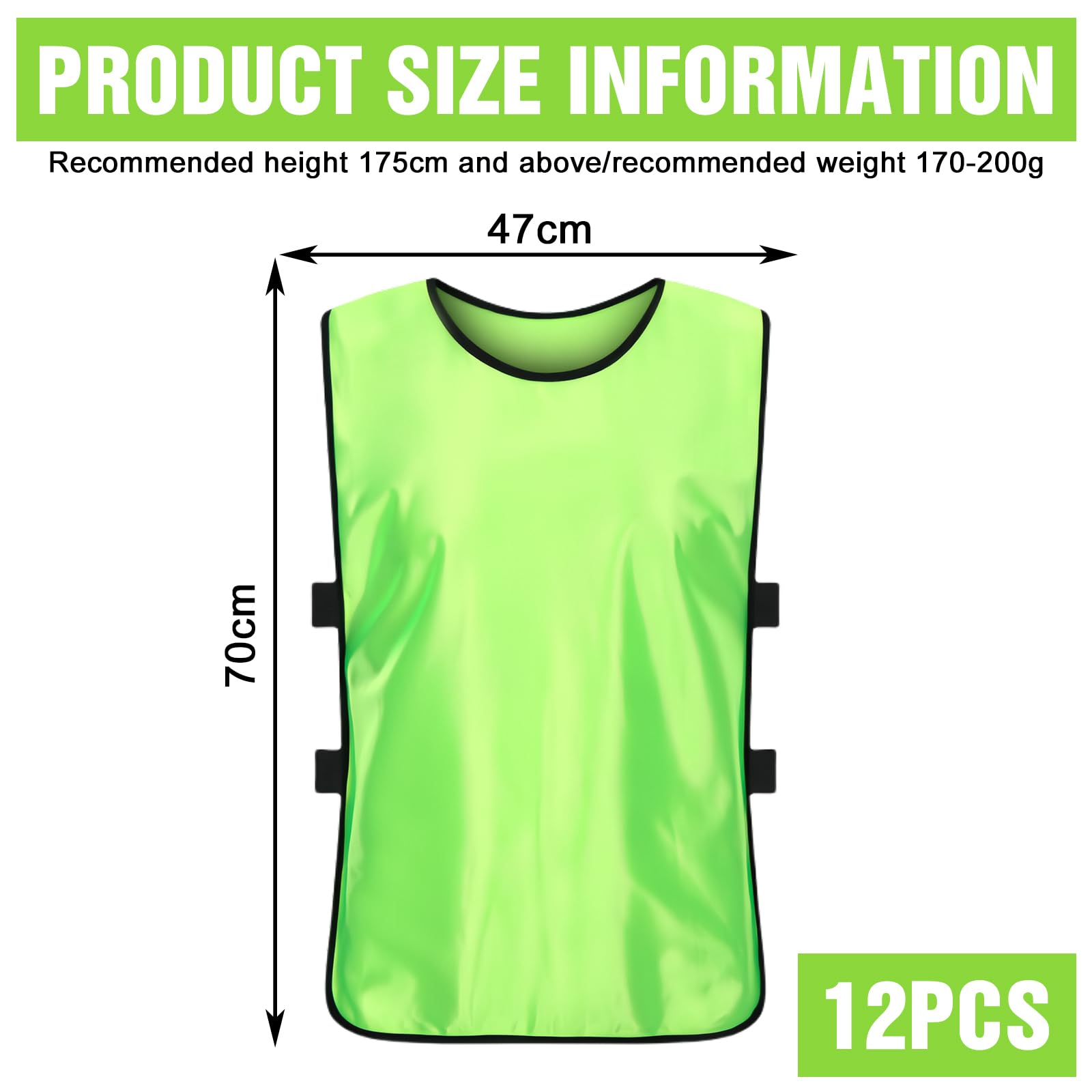 Chasubles D'entraînement Sport,12 Pièces 47 x 70cm Chasuble Football Adulte,Gilet De Sport Adultes,Chasuble De Entraînement Sport Pour Pratique Football,Rugby,Hockey,Basket,Femme,Homme
