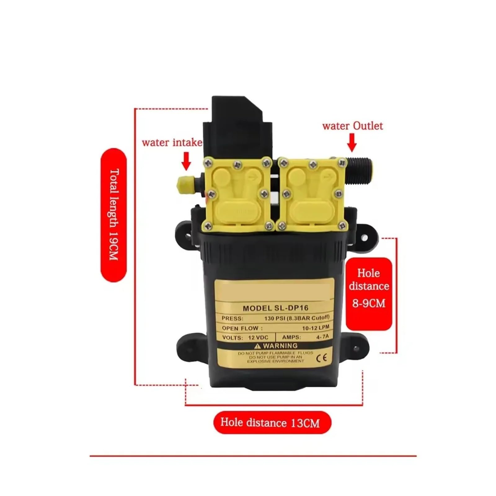 12V 7A 10L/min Pompa Acqua Elettrica Agricola Ad Alta Pressione Spruzzatore D'acqua Pompe Dual-Core Di Alimentazione Elettrica Agricola(Auto model)