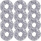 12 Pcs Silver Sequin Hair Scrunchies Hair Bobbles Metallic Elastics Ponytail Holders Hair Wrist Ties...