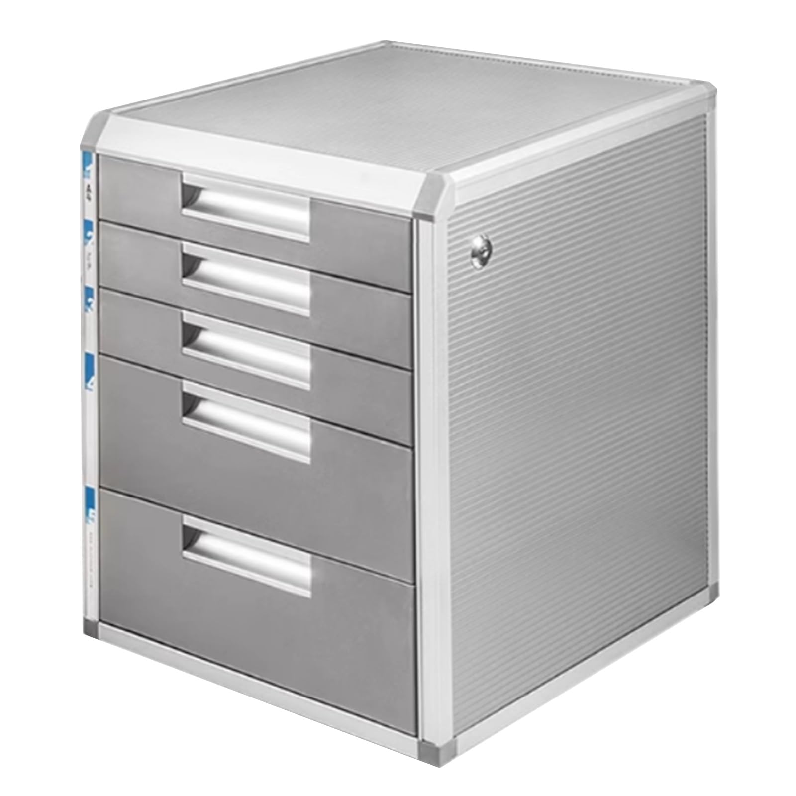 SnamicE Lockable Filing Cabinet With 4/5 Drawers,A4 Document Box For Home Office,Secure Storage For Papers & Letters,Enhanced Safety Desk Storage Solution,Grigio-4-layers,Grigio-5