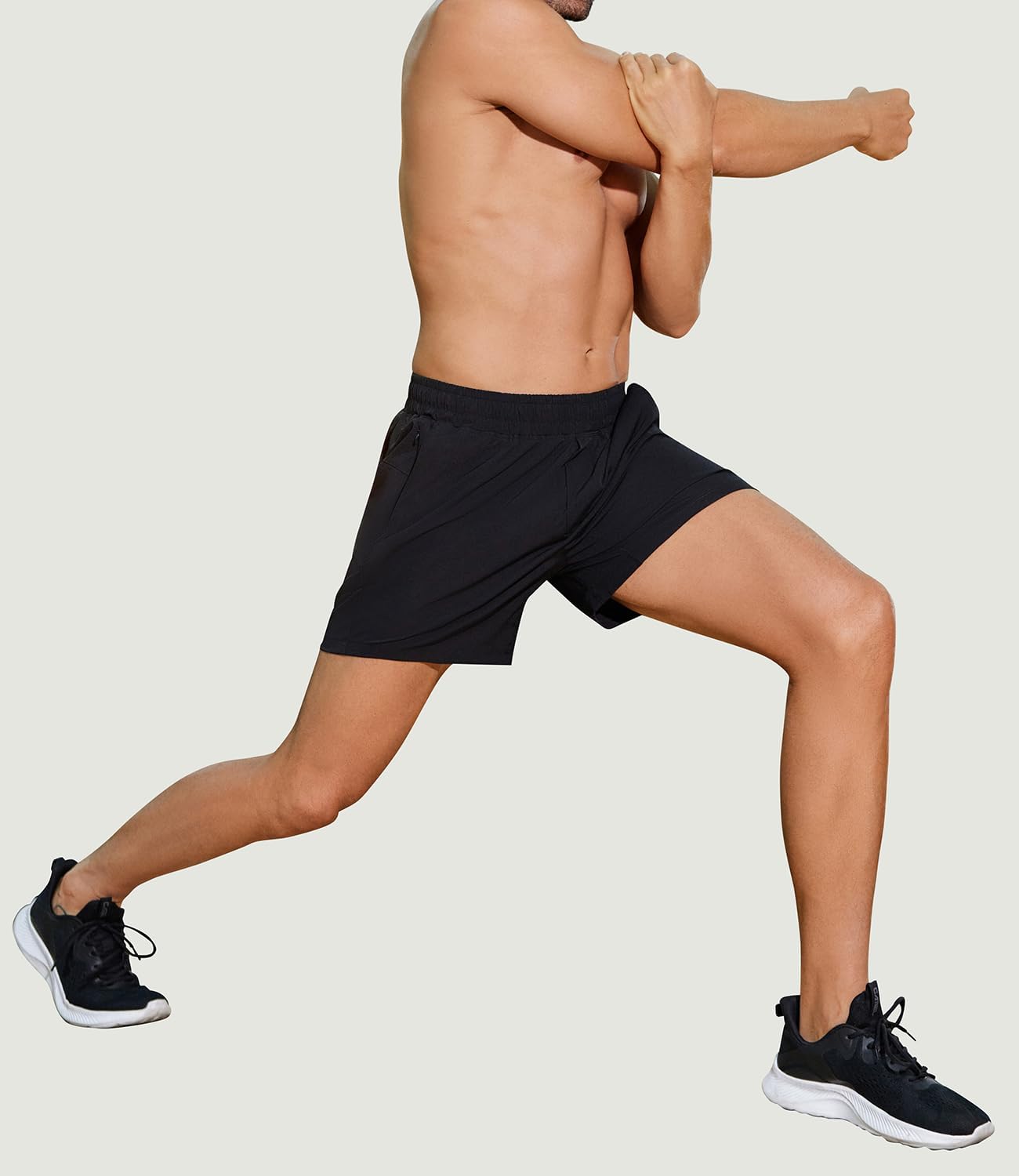 PINSPARK Men's Workout Shorts 5" Lightweight Running Shorts Quick Dry Athletic Gym Shorts with Zip Pocket Towel Loop - Image 5