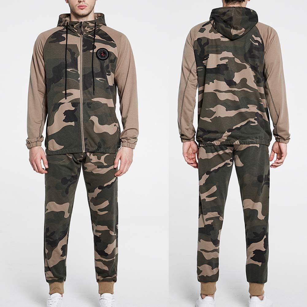 MANLUODANNI Mens Sweatsuits 2 Piece Hoodie Tracksuit Casual Comfy Camo Suits for Men - Image 4