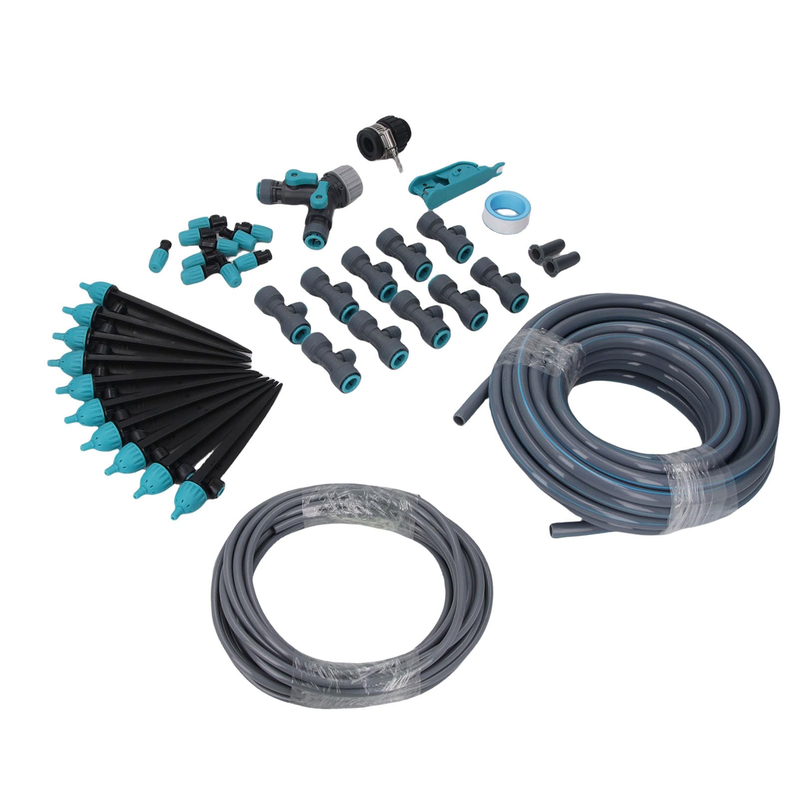 Generic de Riego por Microgoteo para Invernadero, Cabezal de Pulverización Ajustable Resistente, Kit de Riego Automático para Cama de Jardín, Patio y Césped, 10m
