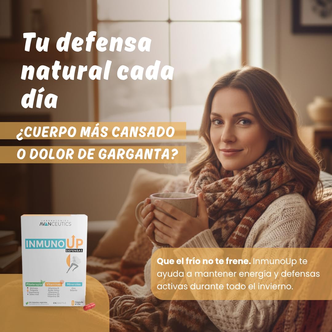 InmunoUp | Vitaminas para el Cansancio y Sistema Inmune Activo | Jalea Real + Propolis Puro + Shiitake + Equinacea Capsulas | Vitaminas Sistema Inmunologico Defensas Inmunitarias Adultos