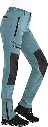 Postropaky - Pantalones de esquí de nieve para mujer, impermeables, aislados, softshell, snowboard, cierre inferior de pierna
