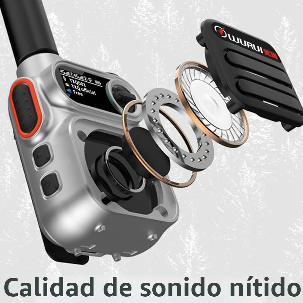 Wurui TXQ G388 4G POC Global-ptt walkie Talkie gsm Profesional Adultos niños Alcance 5000 km encriptado Largo Alcance Distancia (2 Paquete de Plata con Tarjeta de 500 m)