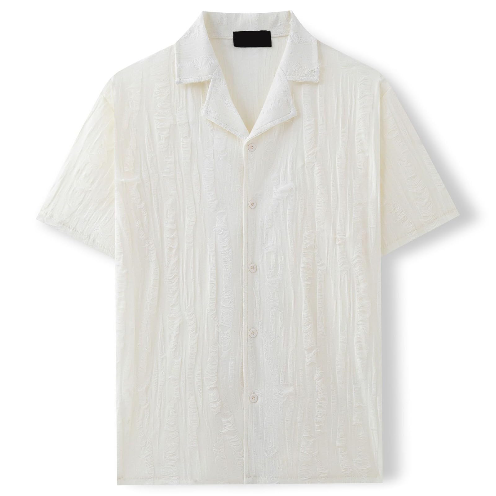 Camicia da Uomo in Lino a Maniche Corte,vestibilità Ampia Camicie Estiva Mezza Abbottonatura Camicia Lino Uomo Antirughe