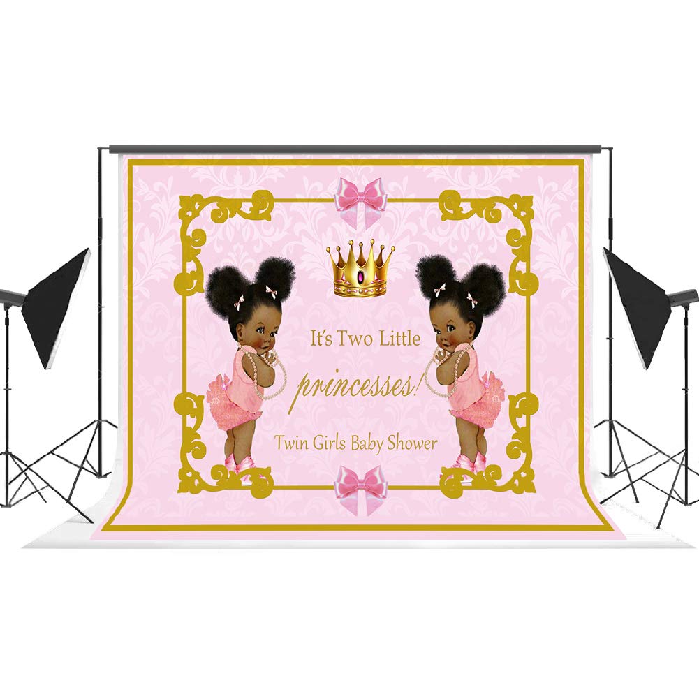 Twin Girls Baby Shower Photo Booth Backdrop 7x5ft Vinyl Royal