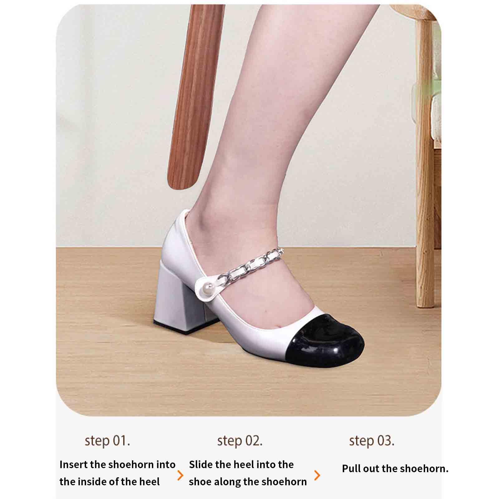 Calzador de mango largo para poner y quitar fácilmente el calzado, adecuado para hombres y mujeres, ideal para personas mayores y embarazadas, construcción de madera duradera