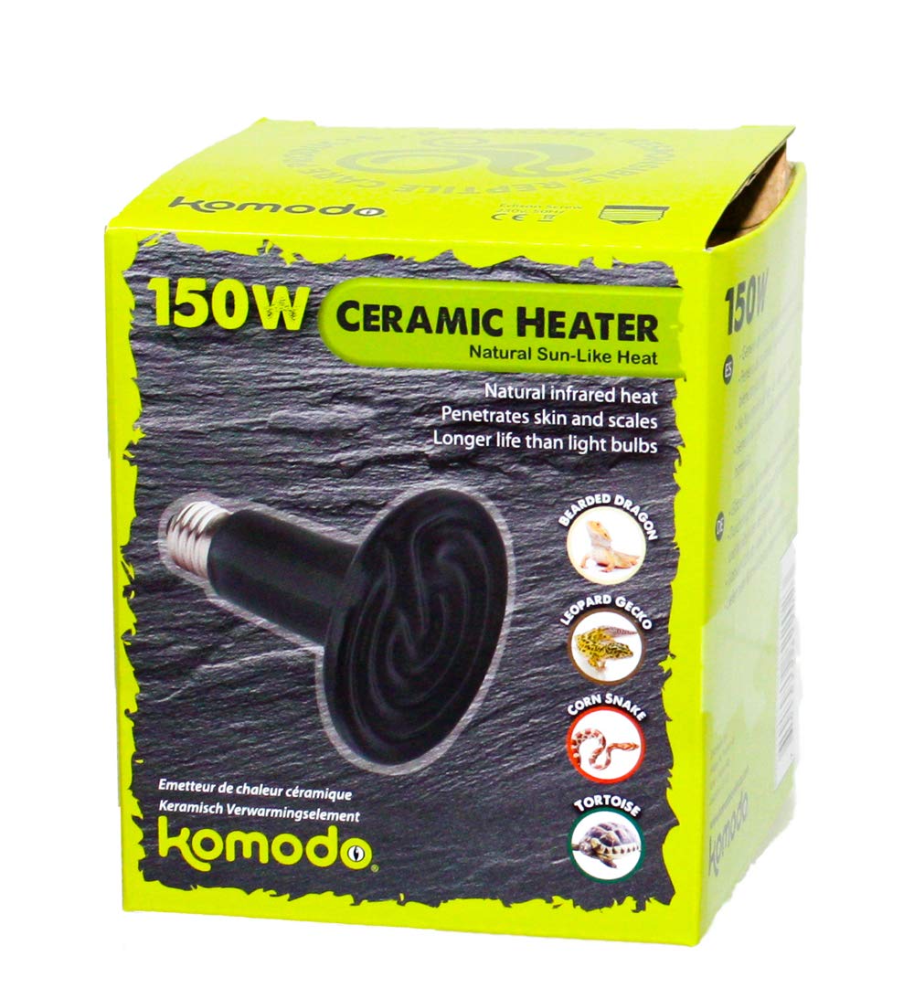 Komodo Ceramic Heat Emitter, 150 Watt, Black