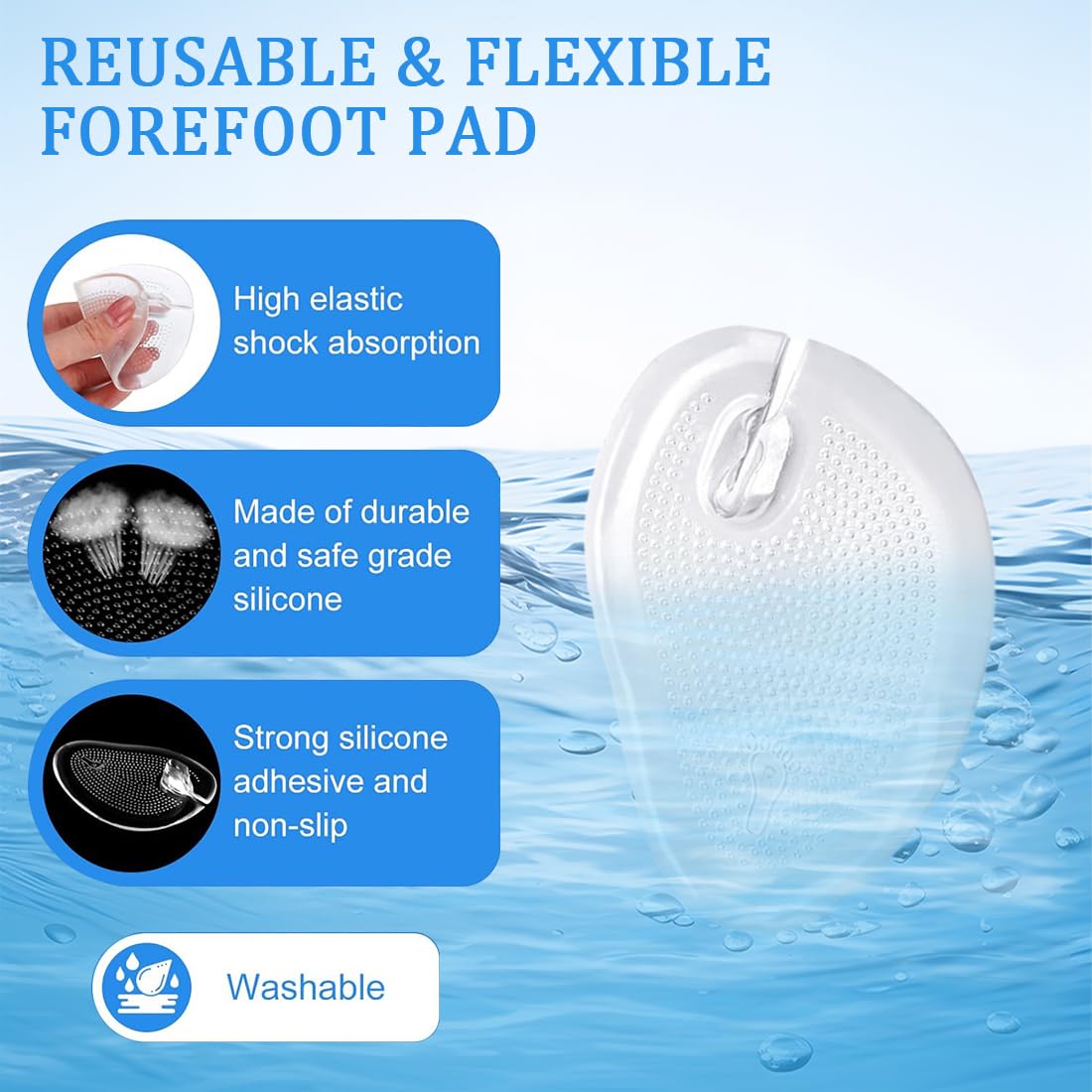 JEYORZY 2 paia protezioni dita piedi silicone trasparenti
