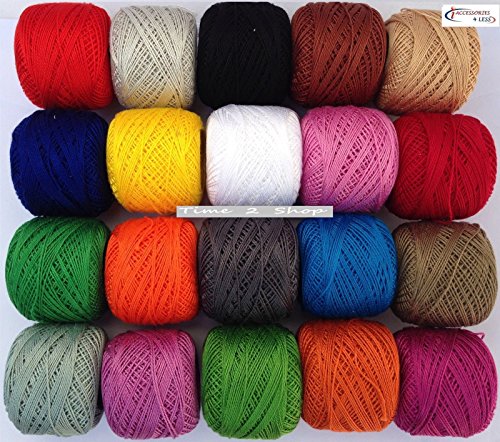 20 Anchor Pearl Cotton Balls. Size 8 (85 Meters Each) Great Value New Pack Embroidery