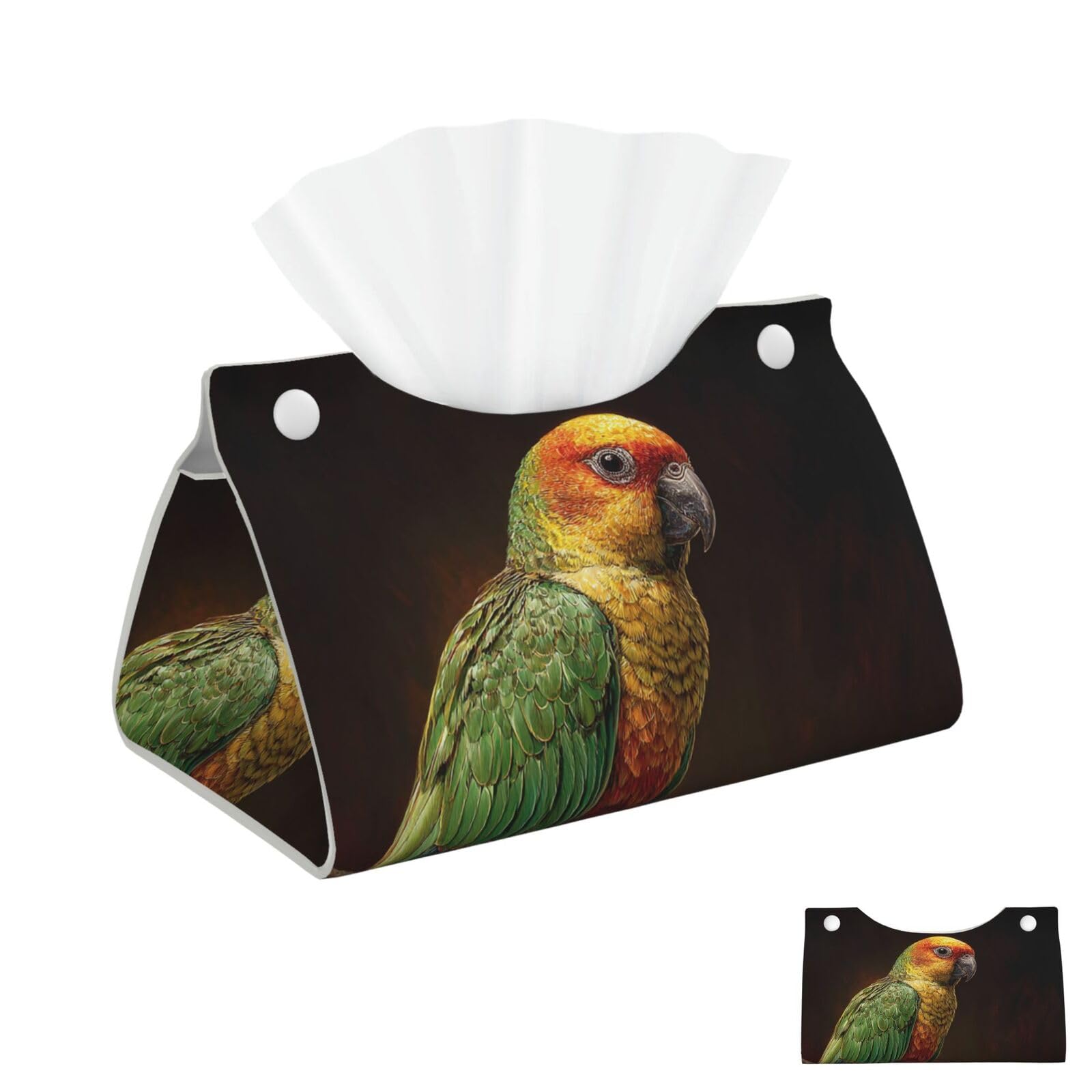 Bird Parrot Painting Tissue Box Cover Square Cube Boxes