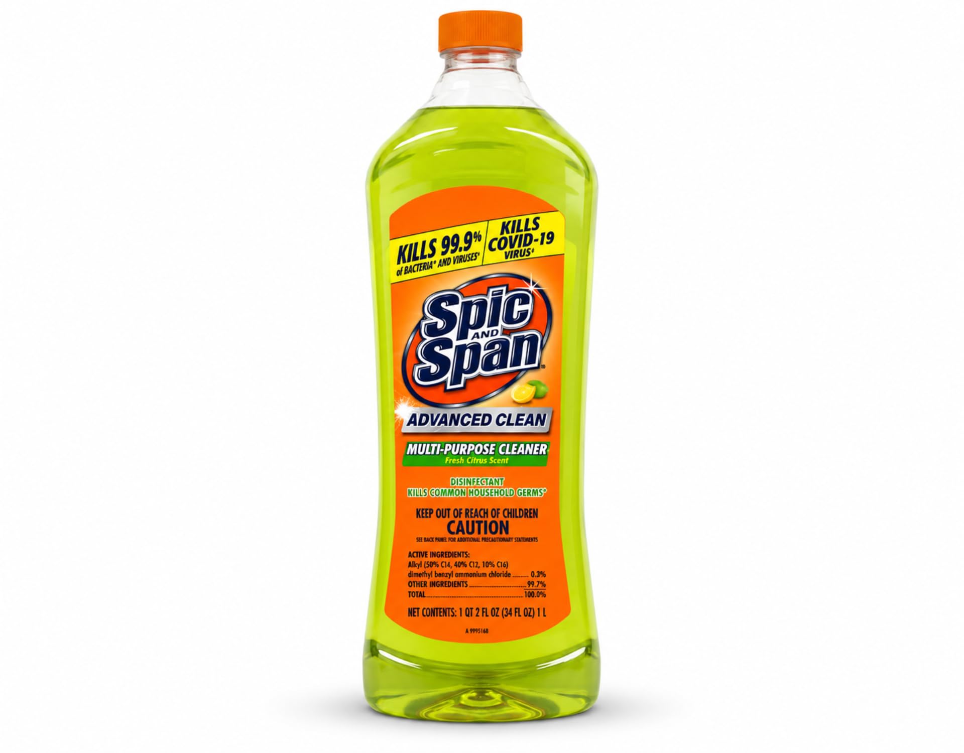 spic and span advanced clean multi-purpose cleaner fresh citrus 34 fl oz