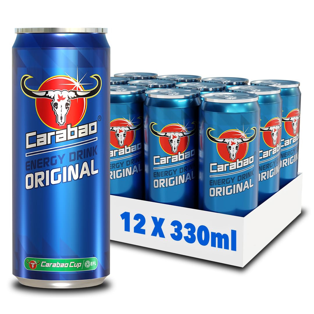 Energy Drink Original, 12 x 330ml Cans Case, Low Calorie, Lower Sugar, B Vitamins, Taurine, Caffeine with Zero Crash, Vegan Friendly, Gluten Free Drink, Bulk Crates, Multipack
