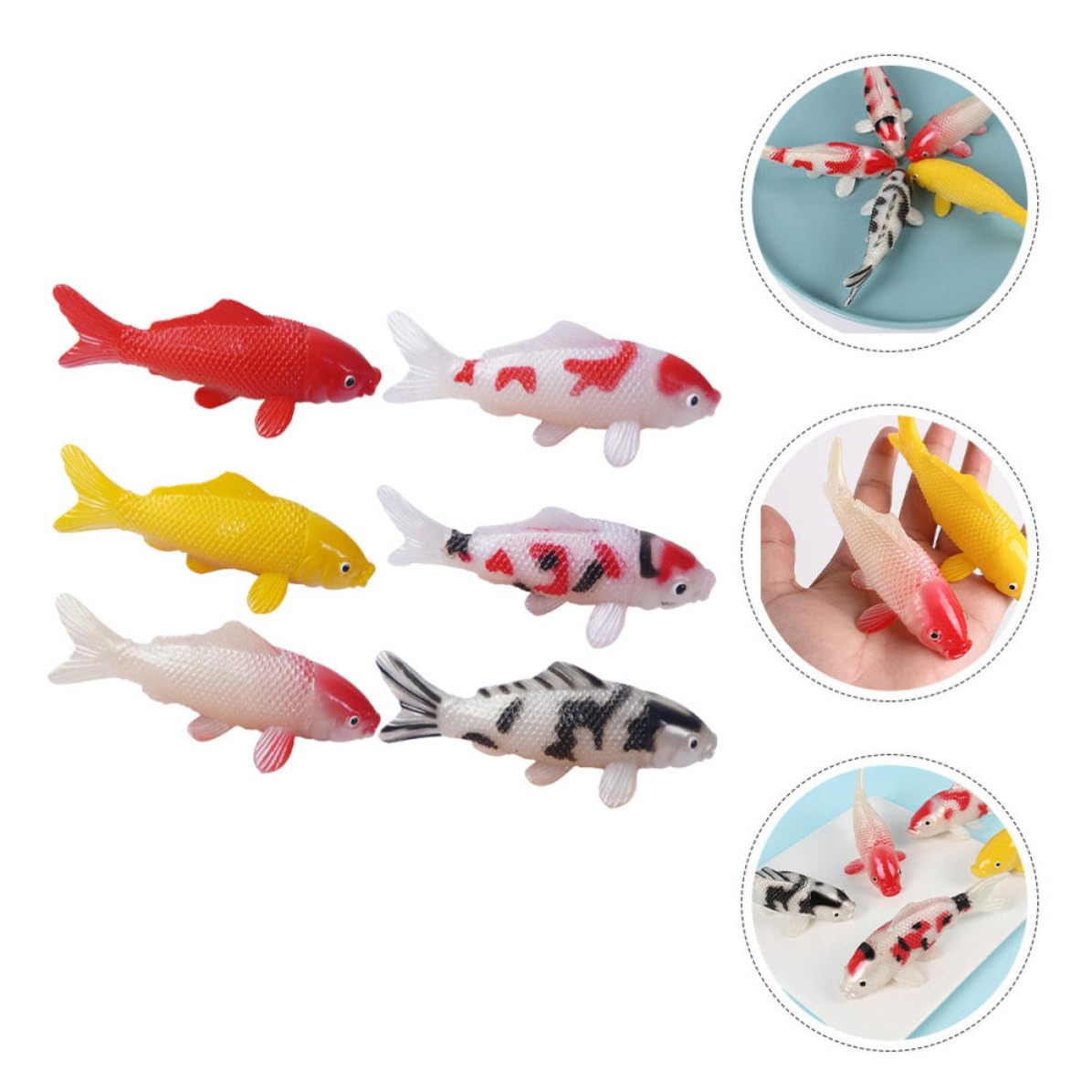 Cabilock 30 Stück Kleiner Koi Fischfigur aus PVC für Aquarien und