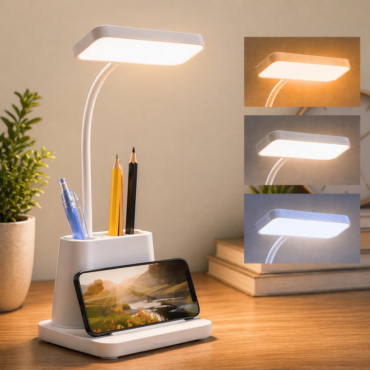 One94Store LED Desk Lamp with Pen & Phone Holder – USB Charging Study Lamp with Touch Sensor, Adjustable Brightness, Eye Protection Light & Foldable Table Lamp for Students, Reading & Office-image-15