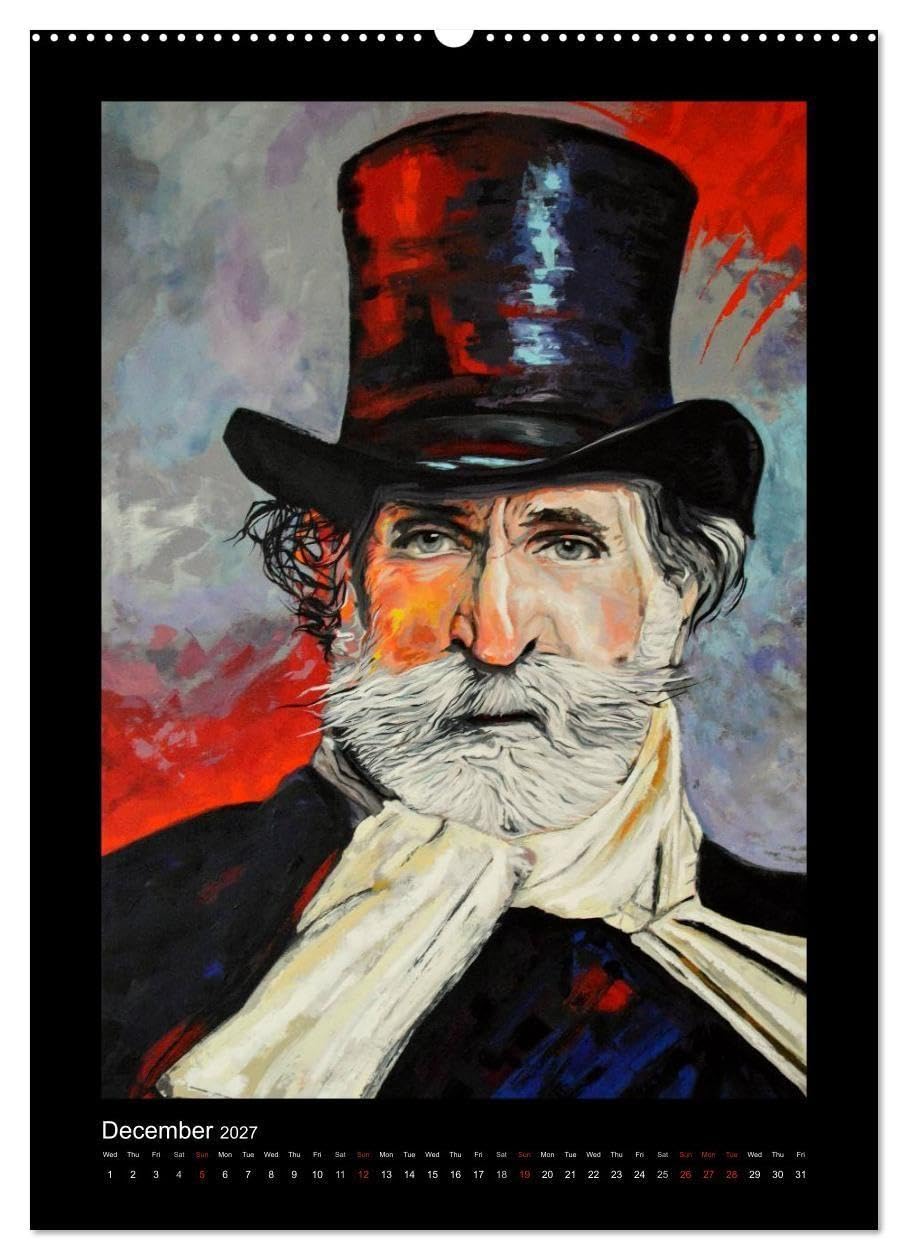 Pop Art Famous composers (High Quality Premium Wall Calendar 2027 DIN A2 portrait),CALVENDO 12 Month Wall Calendar: This calendar shows a selection of ... painted in cool colors (CALVENDO Art)