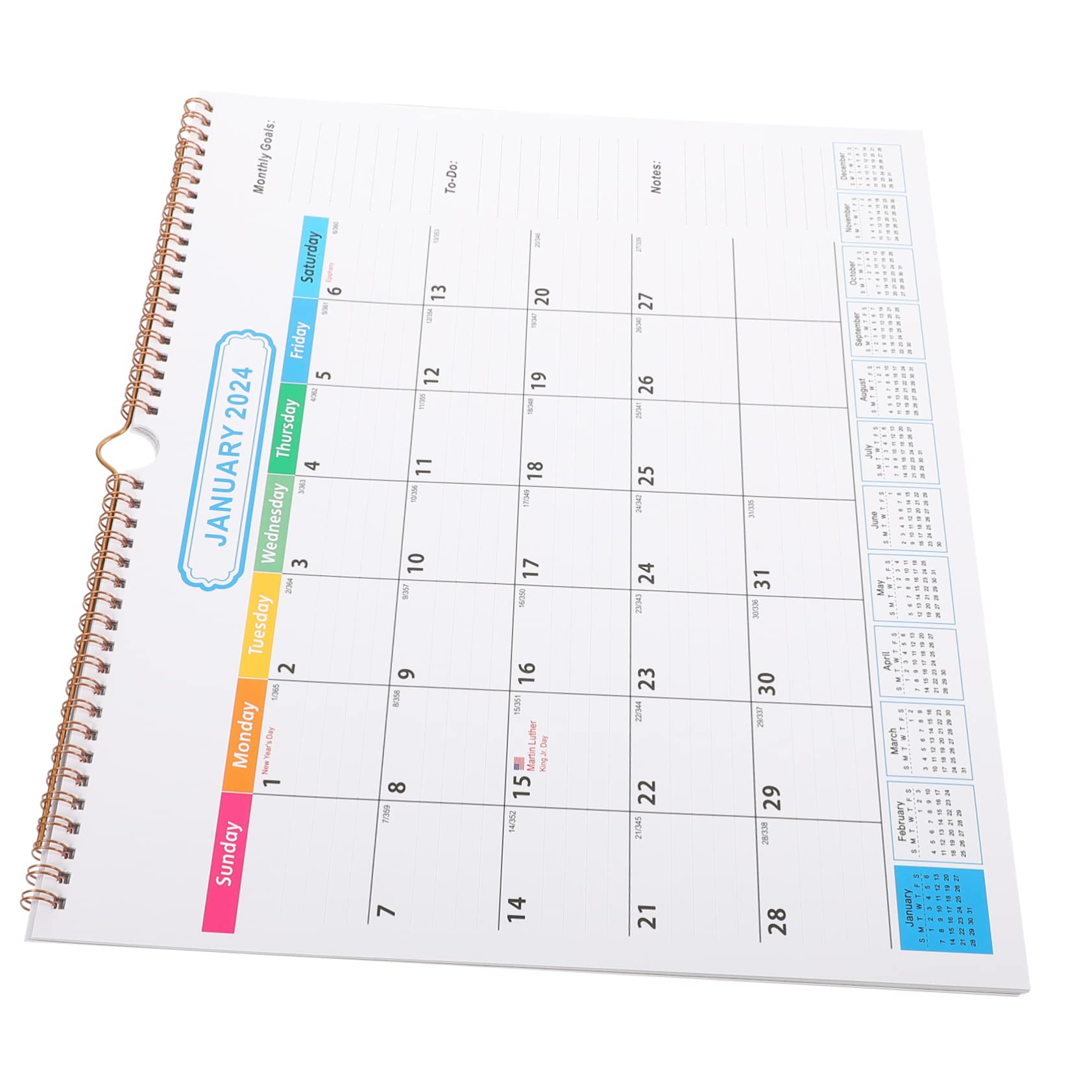 VILLCASE 2piezas Calendario De Pared Mensual Desgarrable Espacio Para Anotaciones Para Hogar y Oficina Calendario Colgante Diseño Creativo y Práctico
