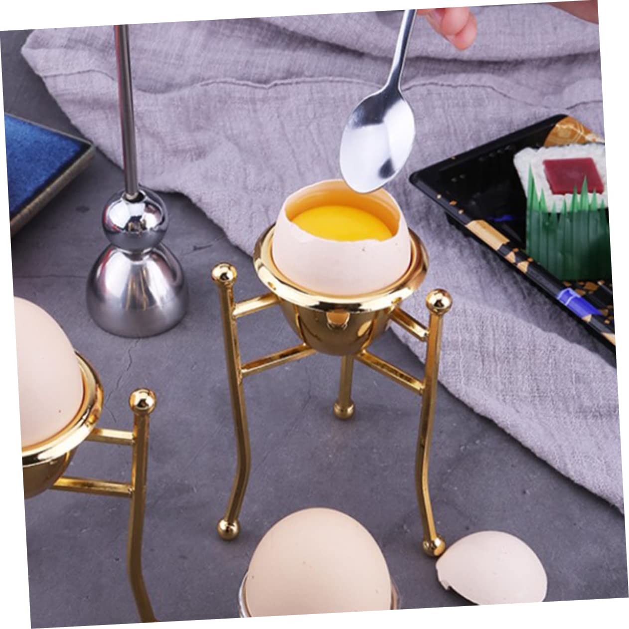 Cabilock 2 Pièces casier à oeufs séparateur d'oeufs à la coque coquetiers support cuisine accessoire cuisine coquetier oeuf œufs plateau d'oeufs stand d'oeufs à la coque biscuit Positionner