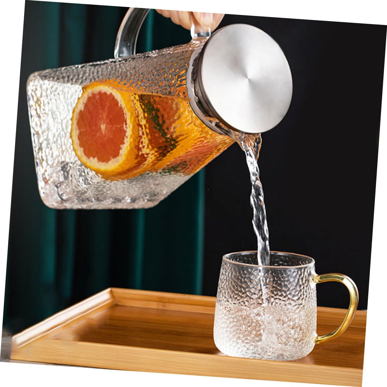 Botella De Agua Fría De Vidrio Con Tapa Hogar Jarra De Agua Hogar Para Beber y Zumos La Cocina Oficina