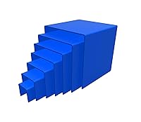 Vista 39 de FixtureDisplays® Seven Riser Combo de 2", 3", 4", 5", 6", 7", 8", cubo de 3 caras, pedestal de plexiglás negro Lucite, accesorios de exhibición