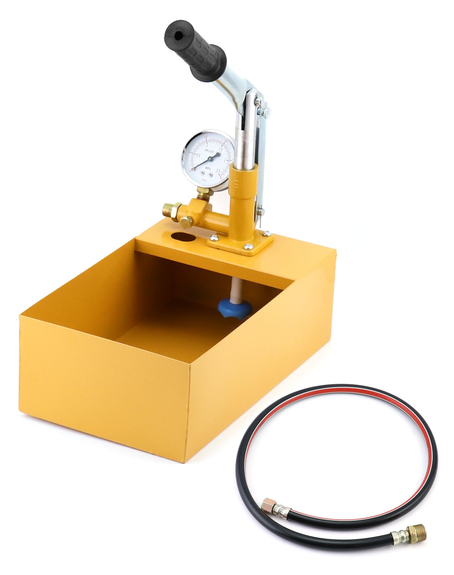 QWORK® Bomba de presión manual, 25bar, bomba de prueba, para detectar tuberías de agua y calefacción por suelo radiante