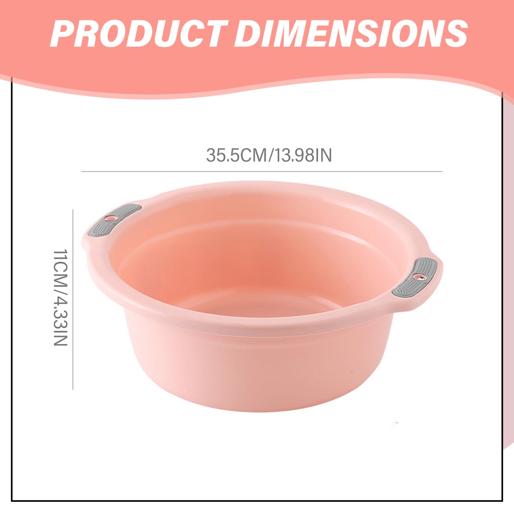 Bassin de lavage du bassin de lavage en plastique épaissi avec double poignées non glissées à glisser pour plats à pied baignoire empilable pour la maison ou les hébergements étudiants (grand)