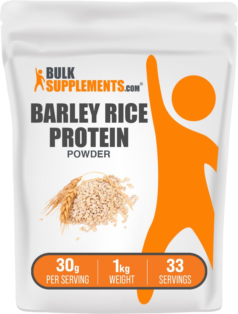 BulkSupplements.com Barley Rice Protein Powder - Vegan Protein Powder, Sports Nutrition - Unflavored & Dairy Free, 30g per Serving, 1kg (2.2 lbs) (Pack of 1) Unflavored 2.2 Pound (Pack of 1)