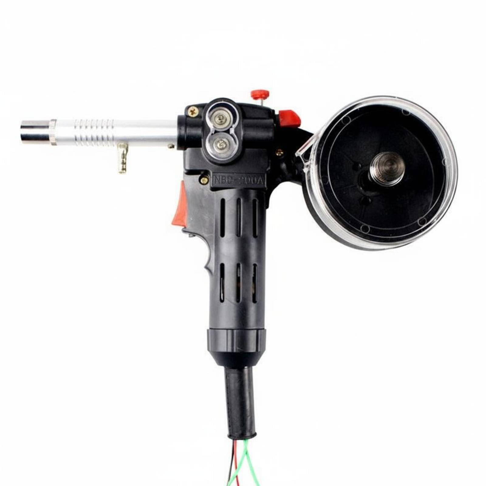 Pistola Saldatrice CO2 200A Uso Professionale Pistola Saldatrice senza Ingranaggi Struttura Robusta Attrezzo Elettrico per Riparazioni, Laboratorio, Nero
