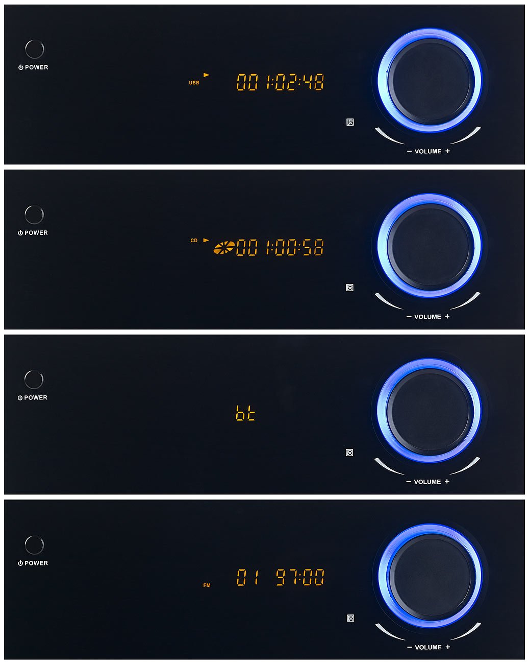 auvisio Mini Stereoanlage: Micro-Stereoanlage, CD-Player, Radio, MP3-Player, Bluetooth, 60 Watt (Mini mit CD, mit, PCs)