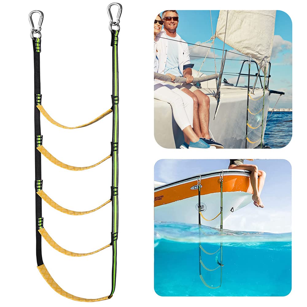 5 Steps Boat Rope Ladder Boarding Ladder for Boat Portable Boat Ladder