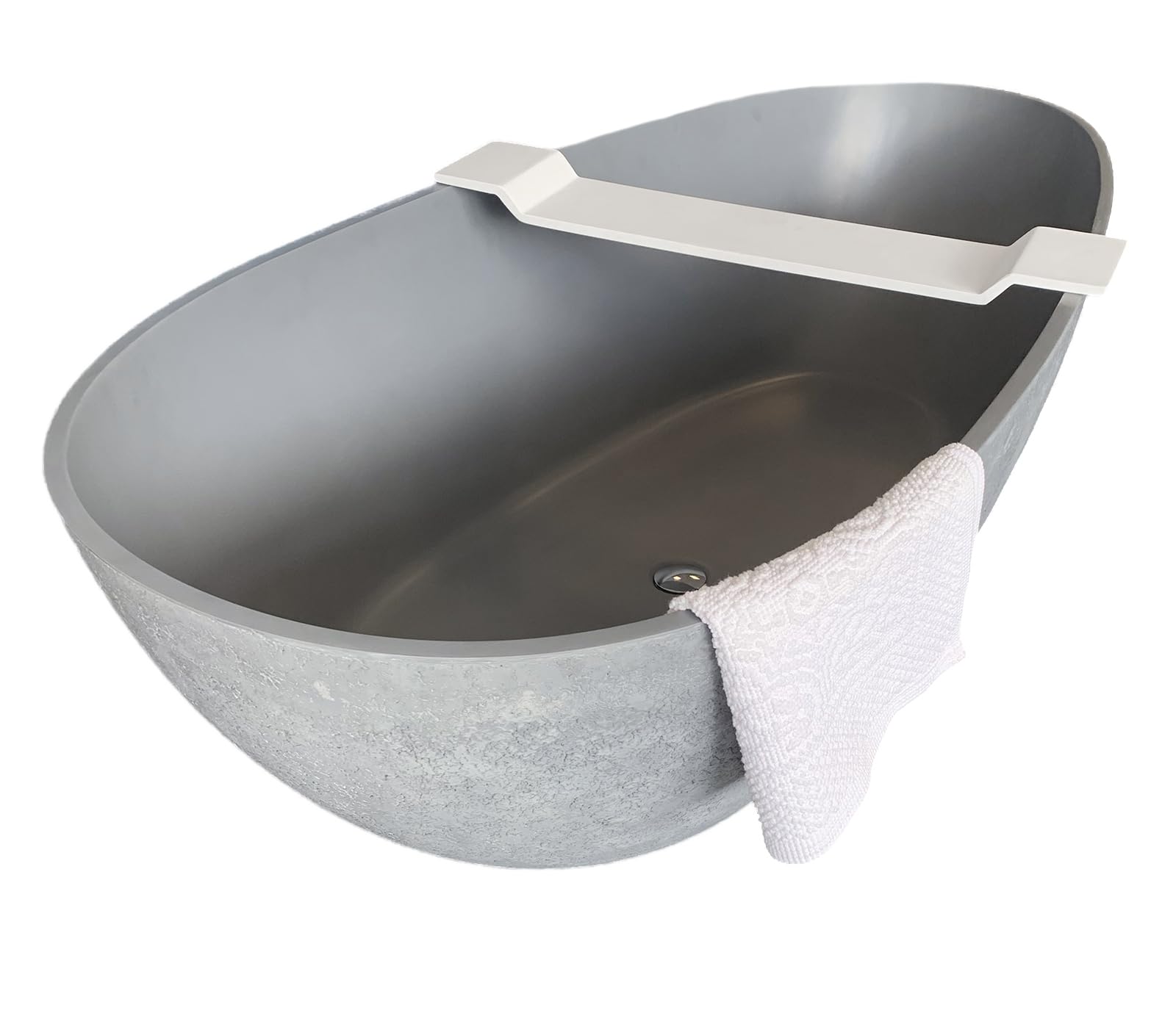 BERNSTEIN - Plateau de baignoire, Tablette Bain, Pont Baignoire en fonte minérale 85x16cm Blanc mat - PB4208
