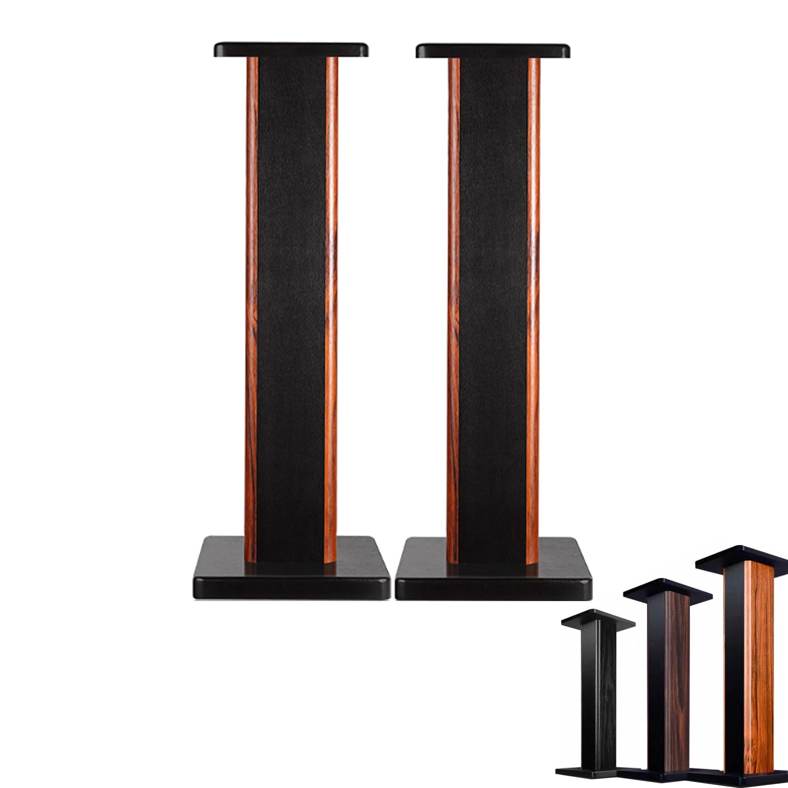 Support Audio (80cm) Étagère Sol en Bois - Pieds Enceintes Surround Design pour Studio & DJ - Stabilité Supérieure avec Tapis Antidérapant - Paire