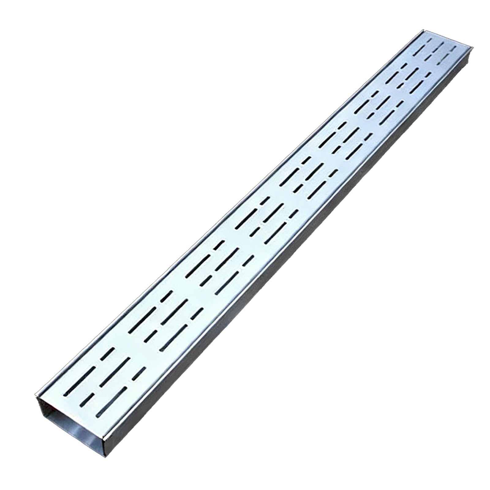 WQPMNYG Heavy-Duty Stainless Steel Drainage Channel with Grate Driveway & Balcony Gutter System Narrow Linear Drainage (W10cm x H4cm / 3.9in x 1.6in)
