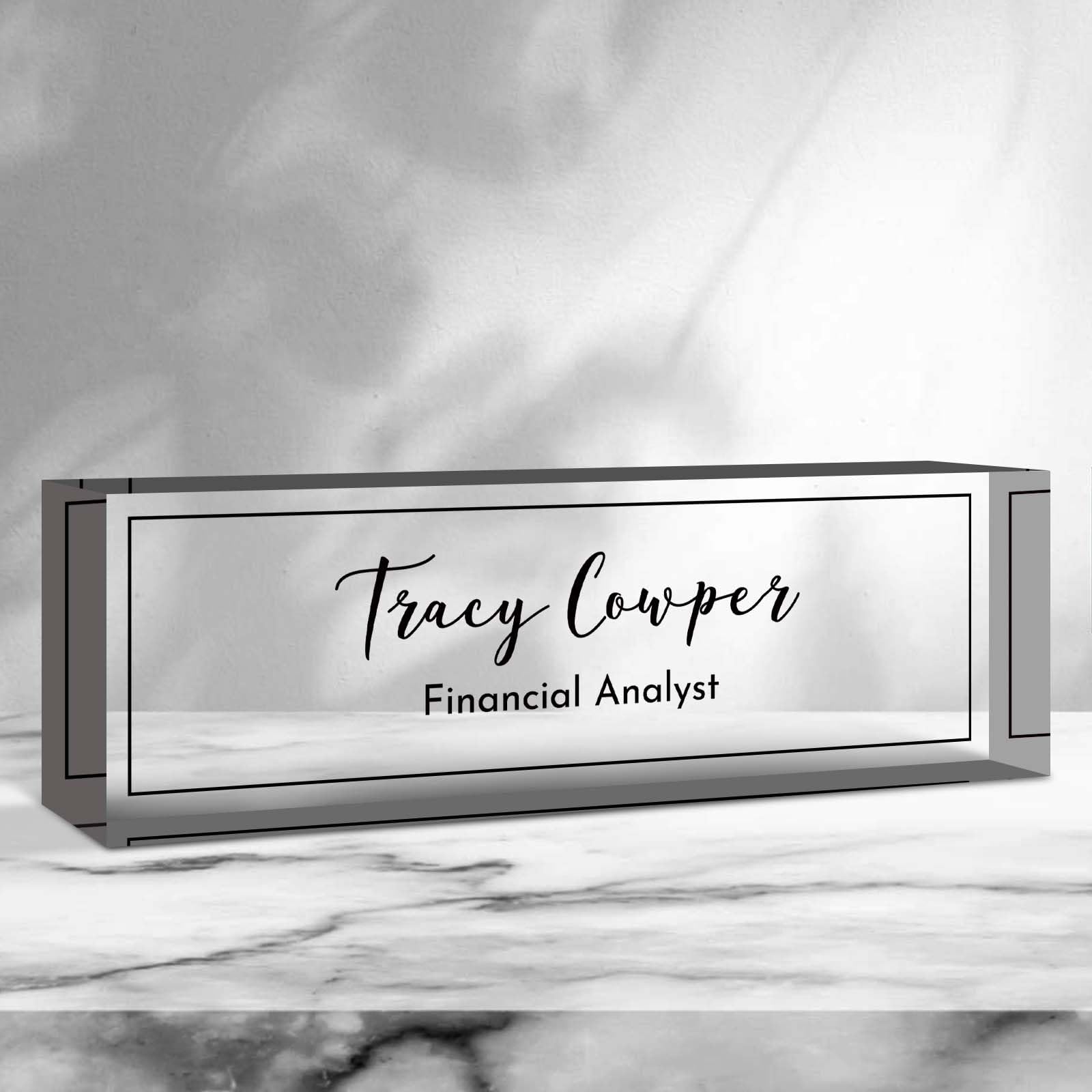 Desk Name Plate Personalized, Custom Name Plate for Desk, Acrylic Desktop Accessories, Office Gift & Decor for Women Men, Teacher Nurse Boss Employee