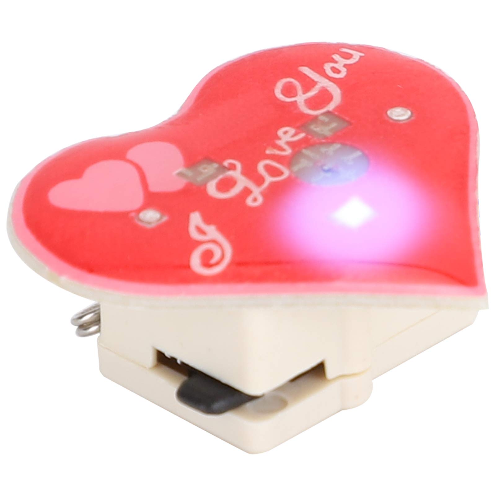 25 Spille LED A Forma Di Cuore - Luminose E Colorate, Con Batteria AG3 Inclusa, Per Decorazioni Natalizie, Artigianato, Bomboniere, Abbigliamento - 6