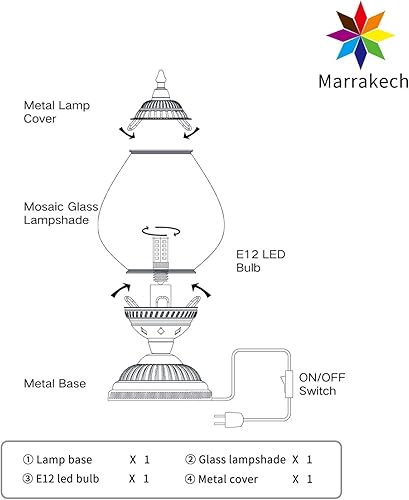 Miniatura 7 de Anton Lámpara de mesa turca hecha a mano con mosaico de vidrio en forma de huevo, farol marroquí decorativo para escritorio, luz nocturna para