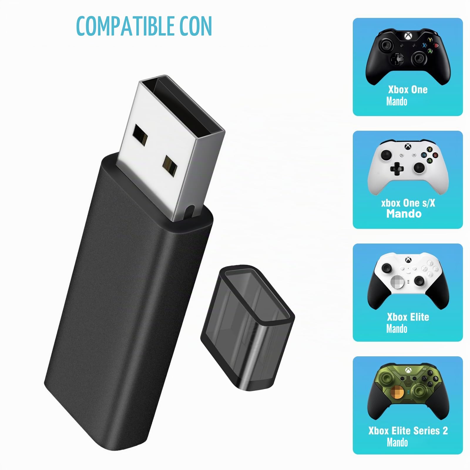 RUIZHI Adaptador inalámbrico compatible con el controlador X-Box One X-box One Serie X para PC Windows 10