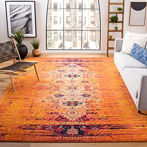 Tapete decorativo SAFAVIEH Monaco 8' x 10' Naranja y Multicolor