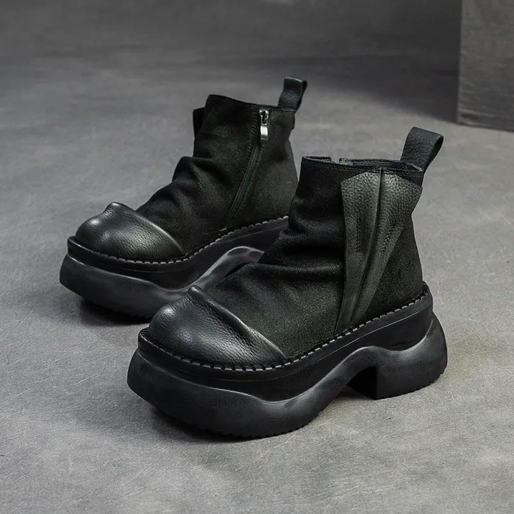 QXDZSW 6,5 cm zamszowe mokasyny komin modne botki jesienne damskie motocyklowe wiosenne buty damskie buty
