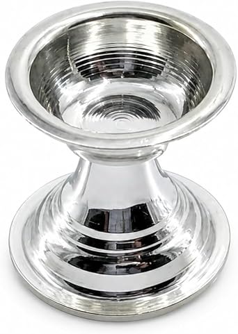 Silver Diya/Ghee Vilakku/Lamp - Silver Pooja Items for Home, Return Gift for Navarathri, Wedding, Housewarming & Other Festivals - 40 Gram | Handcrafted | Worship God GH1042