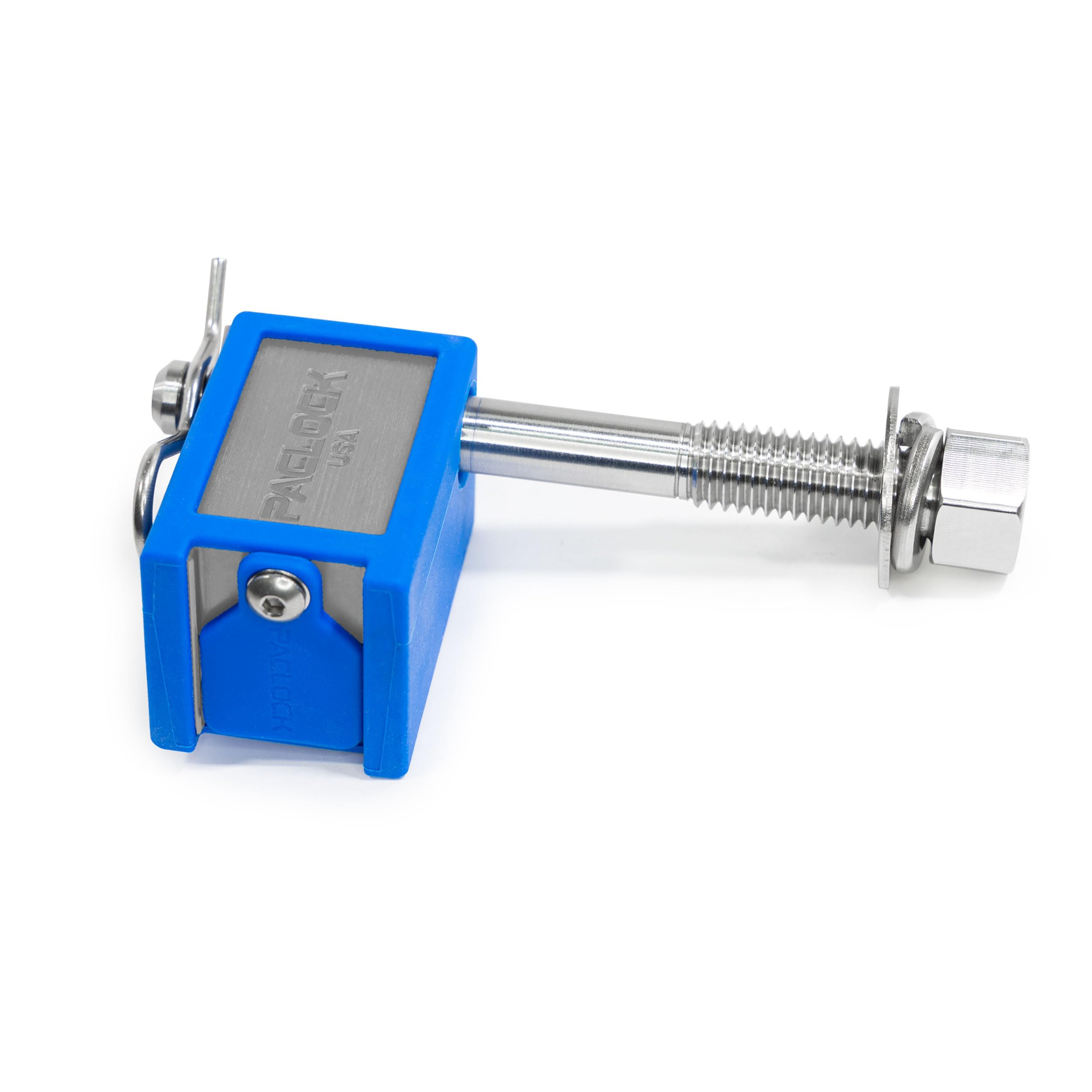 PACLOCK Blokada haka holowniczego UCS-80A-YK-1, kompatybilna z gwintowanymi stojakami rowerowymi Yakima, wysokowydajny 6-pinowy cylinder, inny klucz, srebrne anodowane aluminium