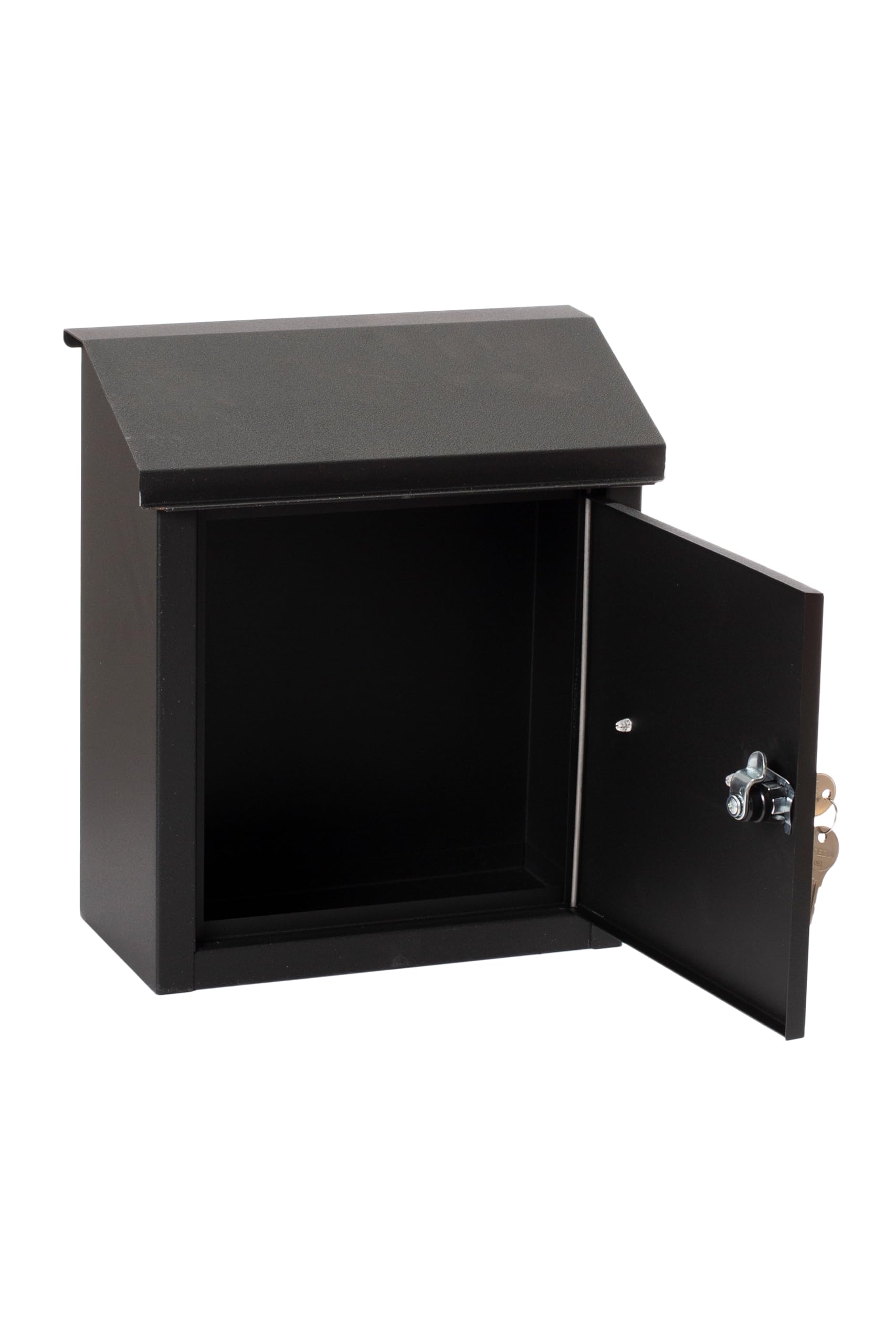ARREGUI V4094 Boîte aux lettres en acier pour porte, mur et portail, Boîte aux lettres intérieure avec fente de 23 x 4 cm, Taille S (Courrier A5), Résistant aux intempéries, Installation facile, Noir