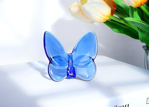 Miniatura 5 de DUQGUHO Regalos de mariposa decoración de mariposas azules figuras de cristal de cristal volador animal coleccionable escritorio hogar dormitorio
